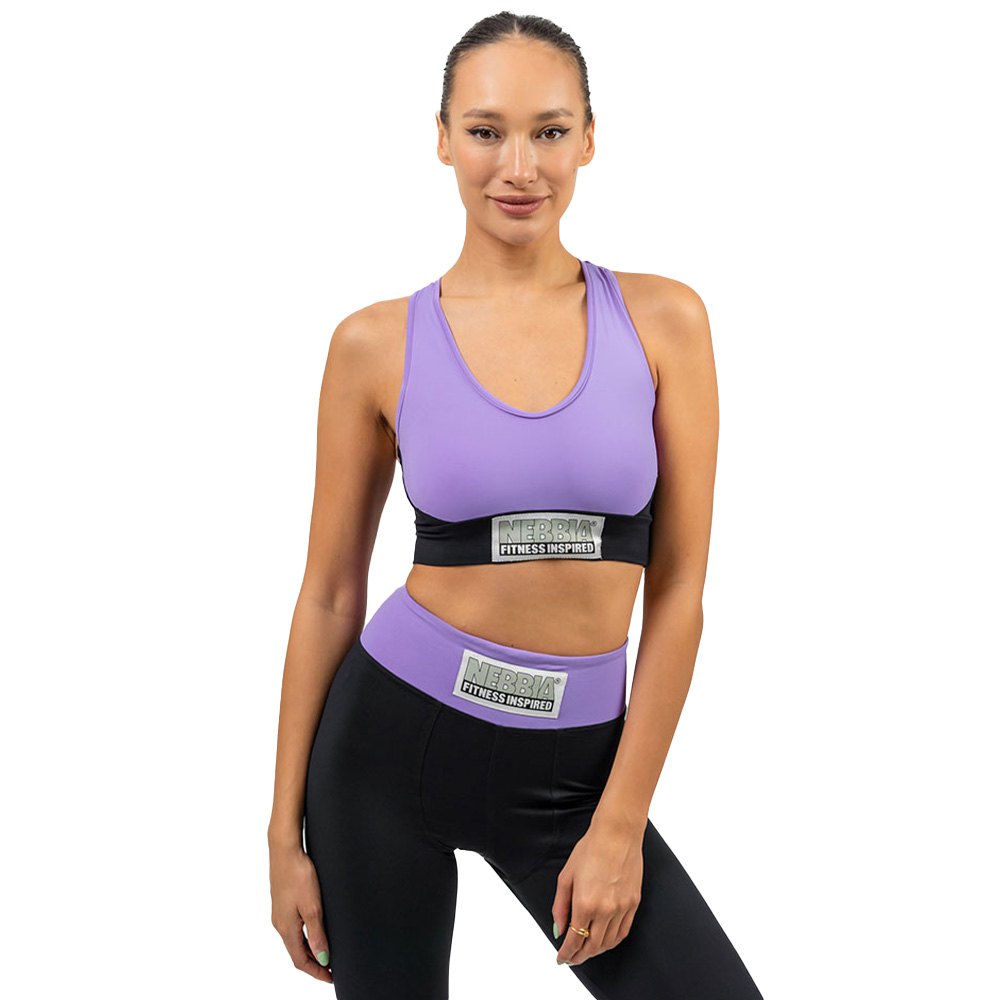 Nebbia Padded Signature Sports Top High Support Lila M Frau von Nebbia