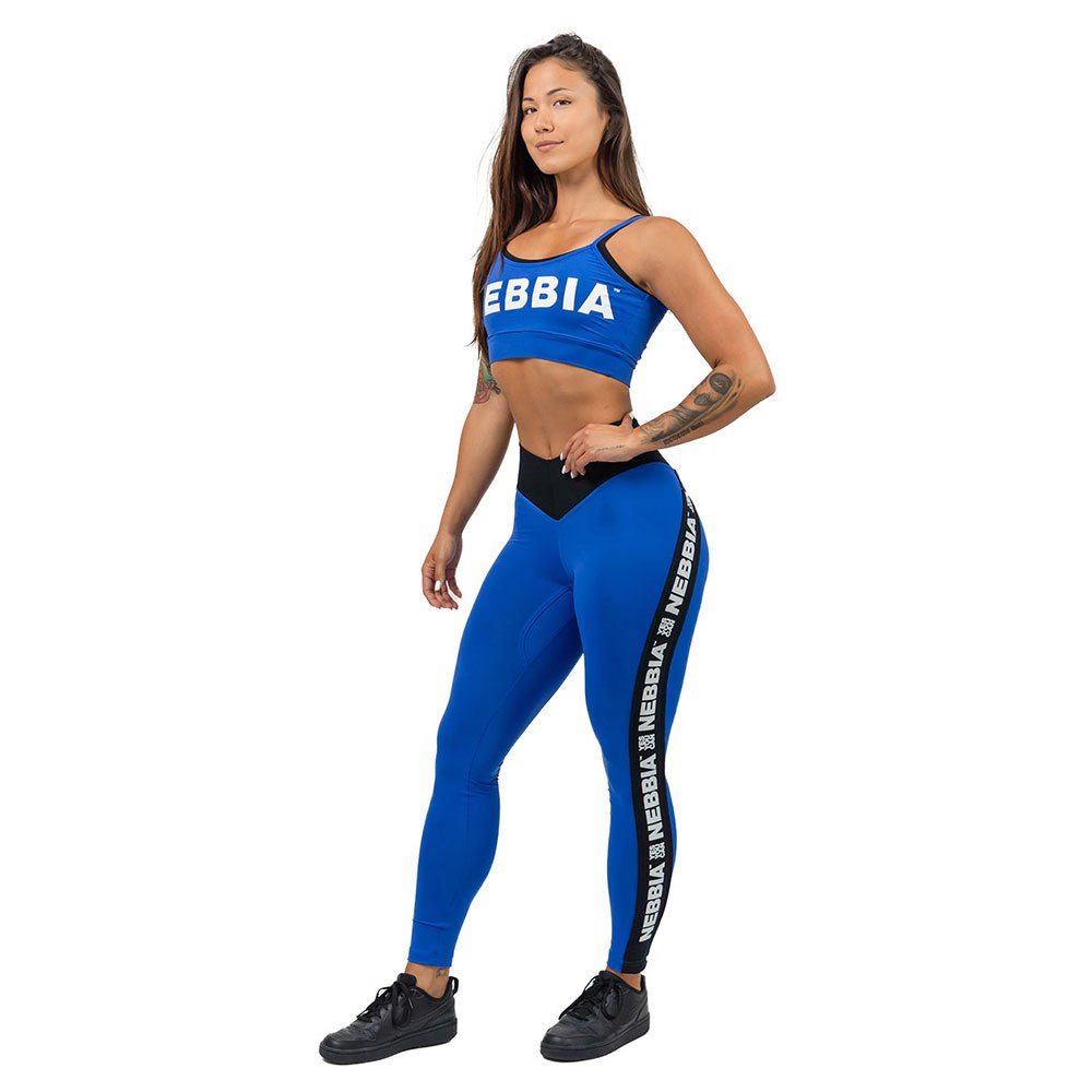 Nebbia Side Stripe Iconic Leggings High Waist Blau S Frau von Nebbia