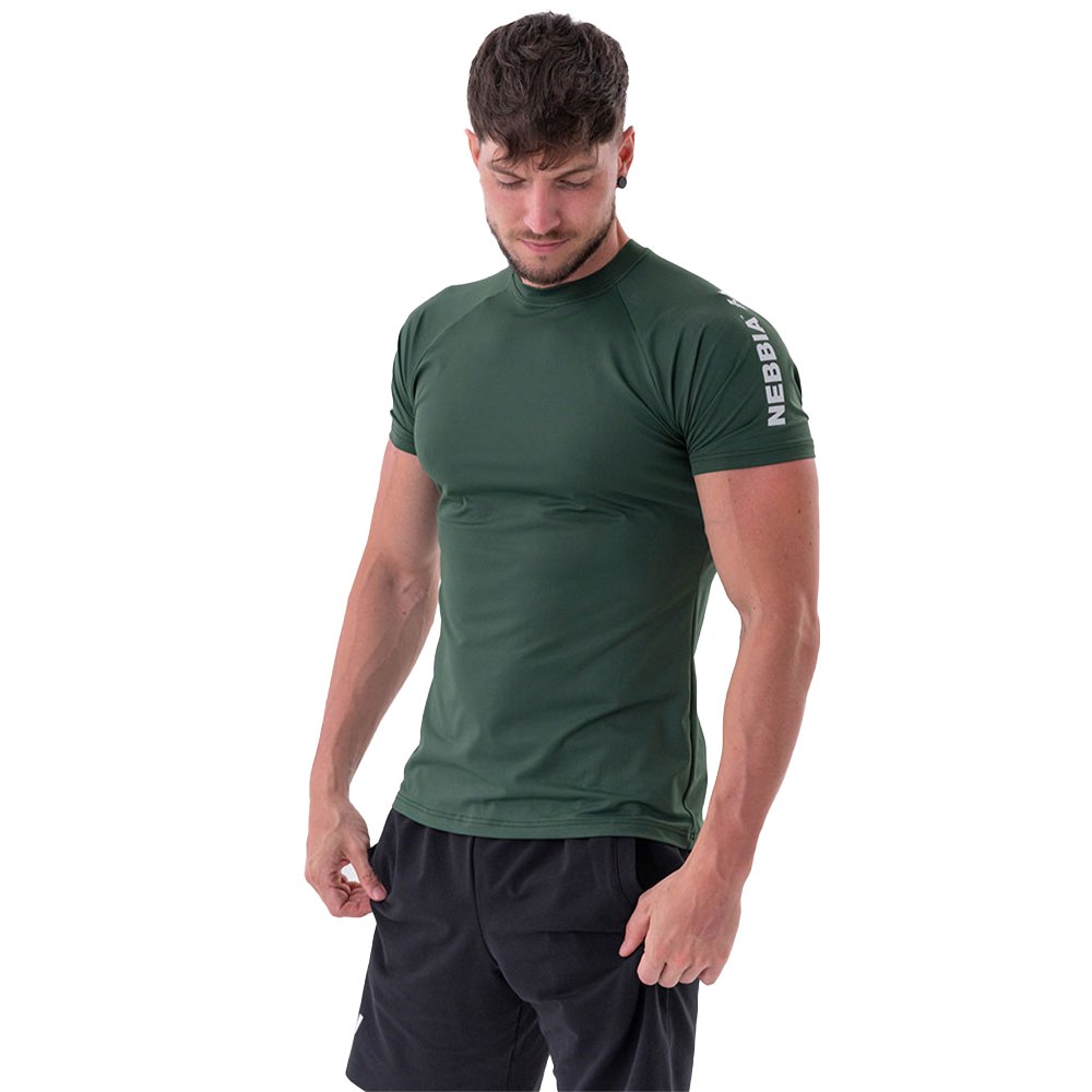 Nebbia Sporty Fit Essentials 326 Short Sleeve T-shirt Grün M Mann von Nebbia