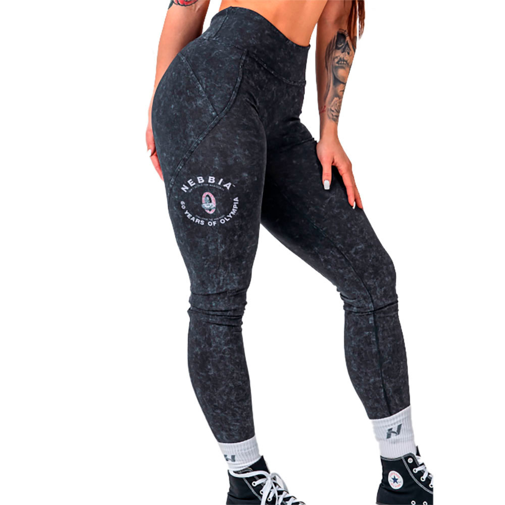 Nebbia Washed High Waisted Gym Warrior 776 Leggings Schwarz S Frau von Nebbia