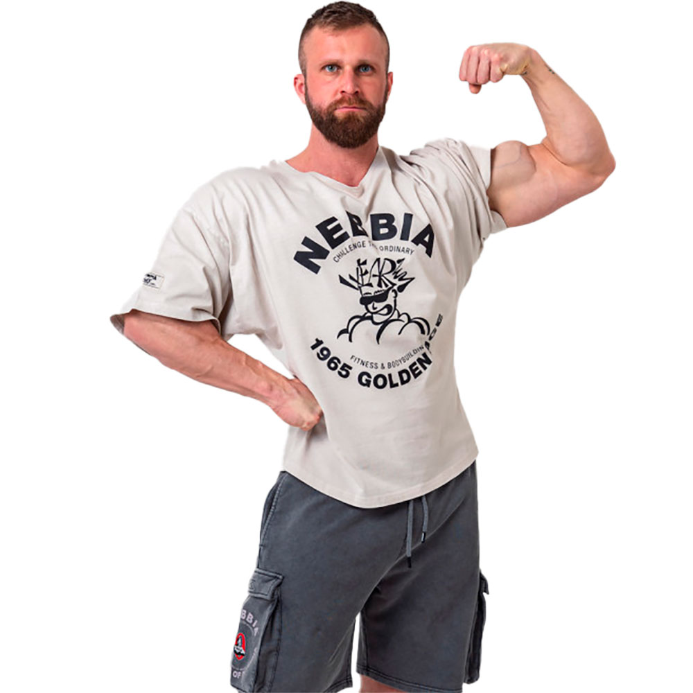 Nebbia Washed Rag Top Golden Age 788 Short Sleeve T-shirt Grau 3XL Mann von Nebbia