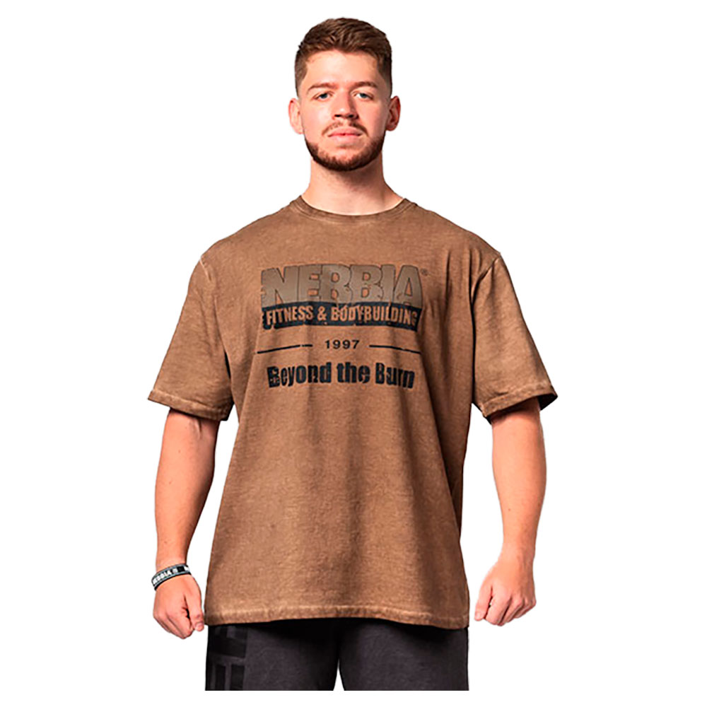 Nebbia Washed-off Oversized Heritage 355 Short Sleeve T-shirt Braun 2XL Mann von Nebbia