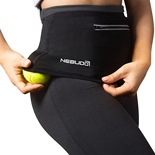 Nebudo Tennisball-Band-Halter, Pickleball, Tennisbälle, Pickleballs Haltezubehör für Damen, Rock, Herren, Taille, Hüfttaschen, Zubehör (L: 94 cm - 101,6 cm, flexible Taille) von Nebudo