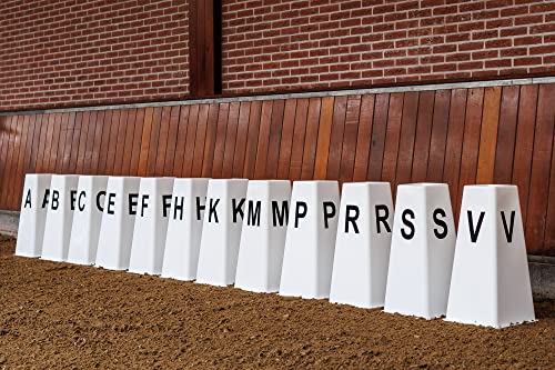 Nedlandic Dressurkegel, G.P. Kegel, 12 Dressur-Buchstabenkegel,für Dressurviereck von 20 m x 60 m: A,B,C,E,F,H,K,M,P,R,S,V von Nedlandic Quality Horse Supplies