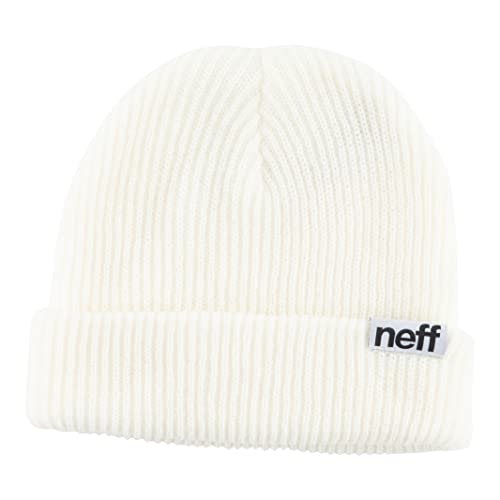 Neff Herren Fold Beanie-Mütze, Weiß, Einheitsgröße EU von Neff