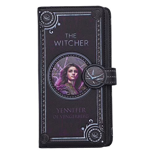 Nemesis Now The Witcher Yennefer Geldbörse mit Prägung, 18,5 cm, PU-Leder, schwarz, offizielles Lizenzprodukt von The Witcher, Yennefer geprägte Geldbörse, 4 Bargeld- und 12 Kartenfächer, Schwarz, von Nemesis Now