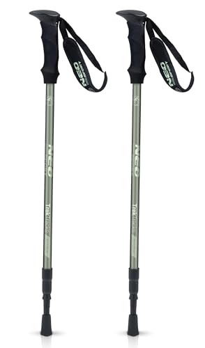 Neo-Sport Walking Stöcke Wanderstöcke Mit Eva Schaum Griff Aluminium Teleskop Verstellbar 65-135 cm 2 Stück Grün von Neo-Sport