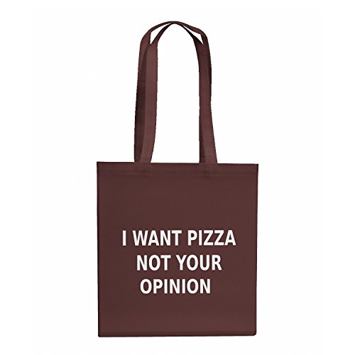 NERDO Want Pizza not your Opinion - Stoffbeutel, braun von NERDO