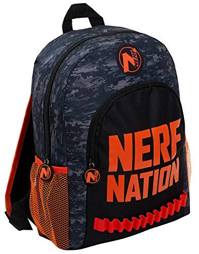Nerf Nation Rucksack für Jungen, Camouflage, Schulrucksack, Mittagessen, Buch, Reisetasche, Schwarz (Schwarz) - MNCK10325 von NERF