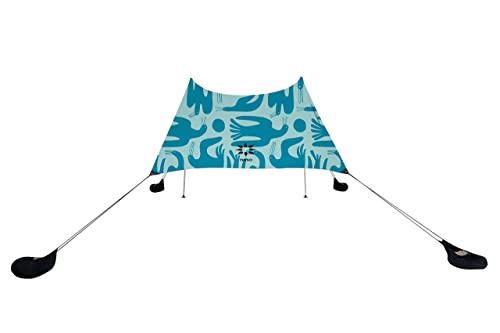 Neso Tents Grande Strandzelt, 2,1 m hoch, 2,7 x 2,7 m, verstärkte Ecken und Kühltasche (Coastal Birds) von Neso