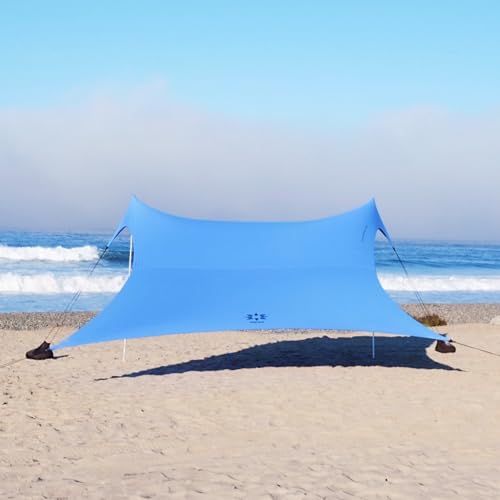 Neso Zelte Gigante Beach Zelt, 2,5 m hoch, 3,3 m (11 ft) x 3,3 m (11 ft), Verstärkte Ecken und Kühlfach(Immergrün Blau) von Neso
