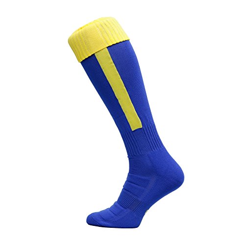 Nessi Fußballstutzen Modell B Fußball Strümpfe Stutzen 100% Atmungsaktiv viele Farben - blaugelb, 38-41 von Nessi