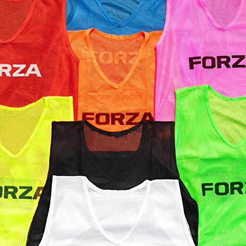 FORZA Training Leibchen (5er-Set) – Multifarbige Trainingswesten Größen | Fussball Leibchen Kinder & Leibchen Erwachsene | Fussballtraining Zubehör (Rot, Kinder) von FORZA