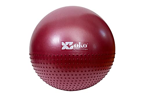 Netsportique Rutschfester Gymnastikball - 75cm - Weinrot - Ideal für Fitnesstrainings, Yoga und Pilates ! Neue OKO Reihe von Netsportique