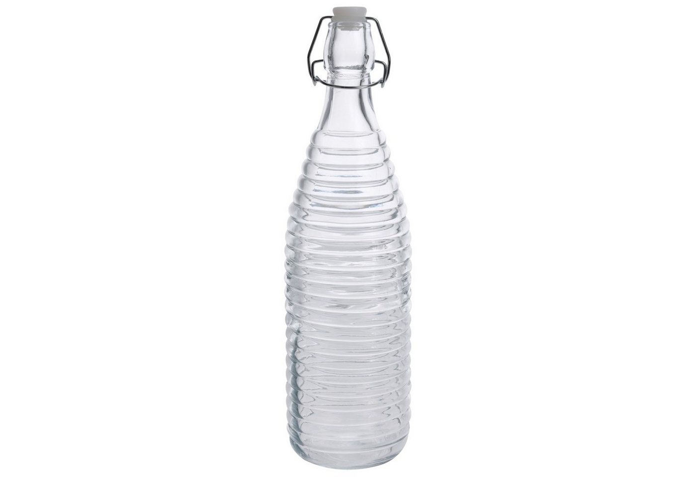 Neuetischkultur Trinkflasche Glasflasche, geprägtes Muster Bügelverschluss von Neuetischkultur