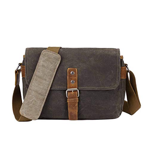 Neuleben Vintage Kameratasche Fototasche aus Wasserdicht Canvas Camera Bag Umhängetasche für SLR Systemkamera (Grün) von Neuleben