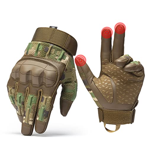 Neusky Herren Taktische Handschuhe Einsatzhandschuhe, Sommer Touchscreen Handschuhe Motorradhandschuhe MTB Handschuhe Outdoor Sport Handschuhe Ideal für Airsoft, Militär, Paintball (Tarnfarbe Pro, XL) von Neusky