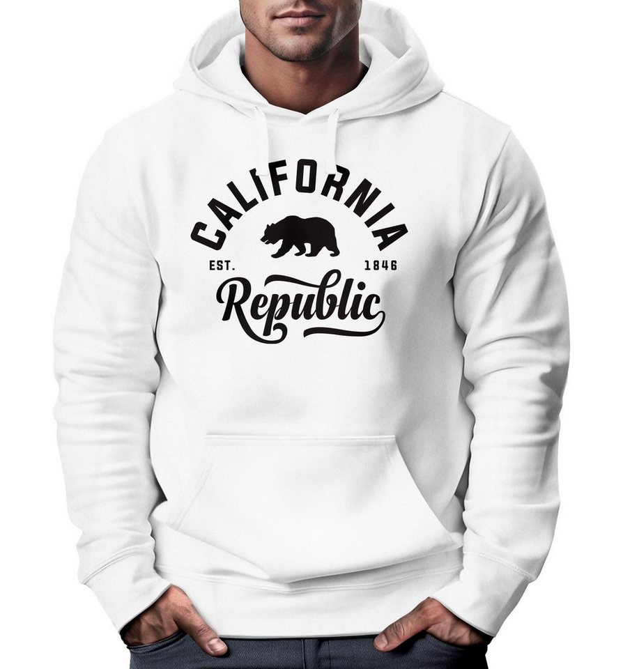 Neverless Hoodie Hoodie Herren California Republic Kapuzen-Pullover Männer Neverless® von Neverless