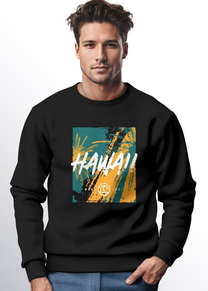 Neverless Sweatshirt Sweatshirt Herren Hawaii Palme USA Tropical Rundhals-Pullover Fashion von Neverless