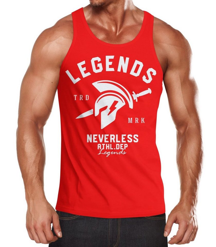 Neverless Tanktop Cooles Herren Tank-Top Gladiator Sparta Gym Athletics Sport Fitness Muskelshirt Muscle Shirt Neverless® mit Print von Neverless