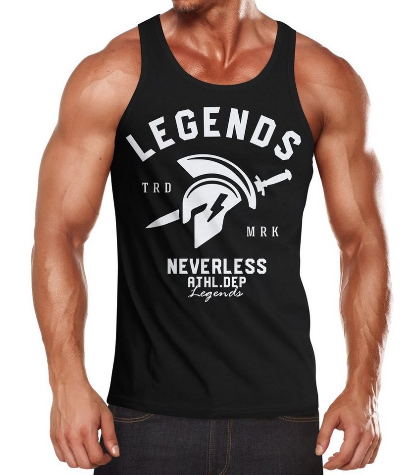 Neverless Tanktop Cooles Herren Tank-Top Gladiator Sparta Gym Athletics Sport Fitness Muskelshirt Muscle Shirt Neverless® mit Print von Neverless