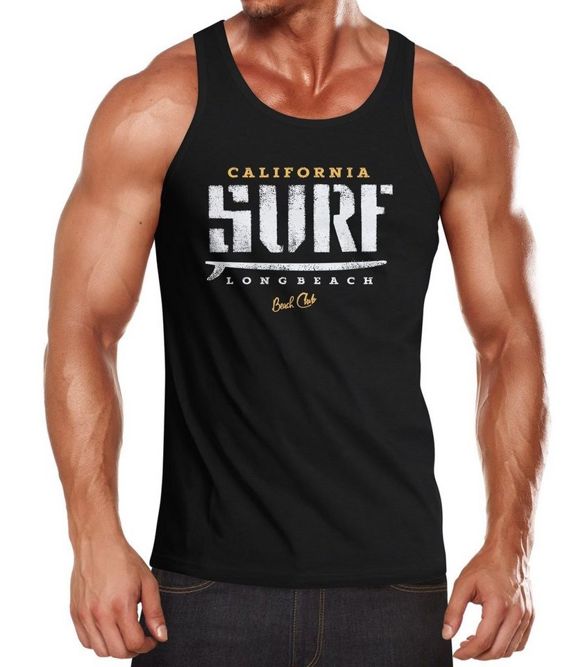 Neverless Tanktop »Herren Tank-Top Surf Druck Muskelshirt Muscle Shirt Neverless®« mit Print von Neverless