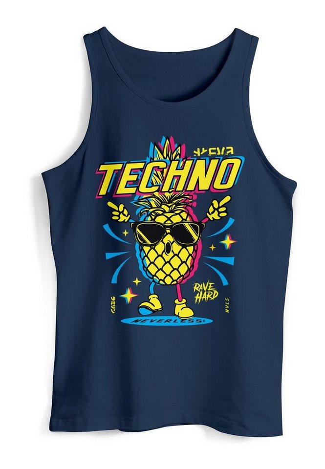 Neverless Tanktop Herren Tank-Top Techno Tanzen Lustig Ananas Rave Party Printshirt Fash mit Print von Neverless