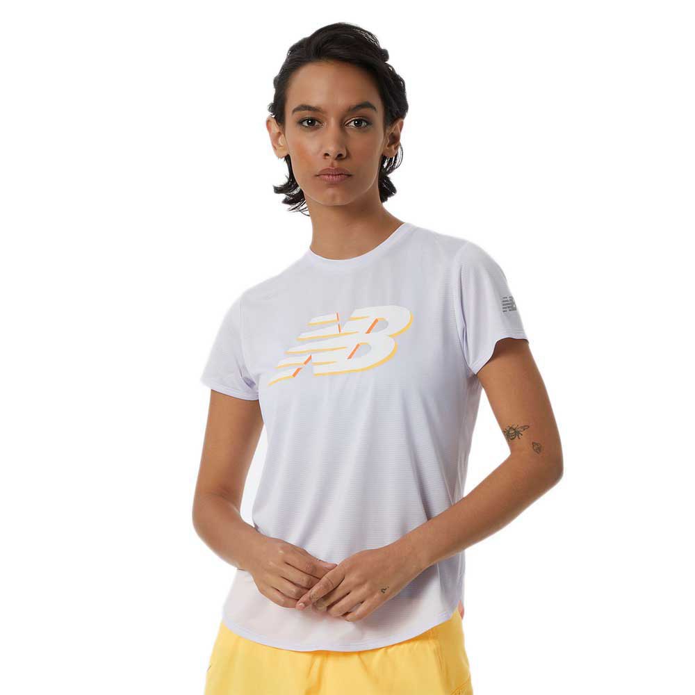 New Balance Graphic Accelerate Short Sleeve T-shirt Grau M Frau von New Balance