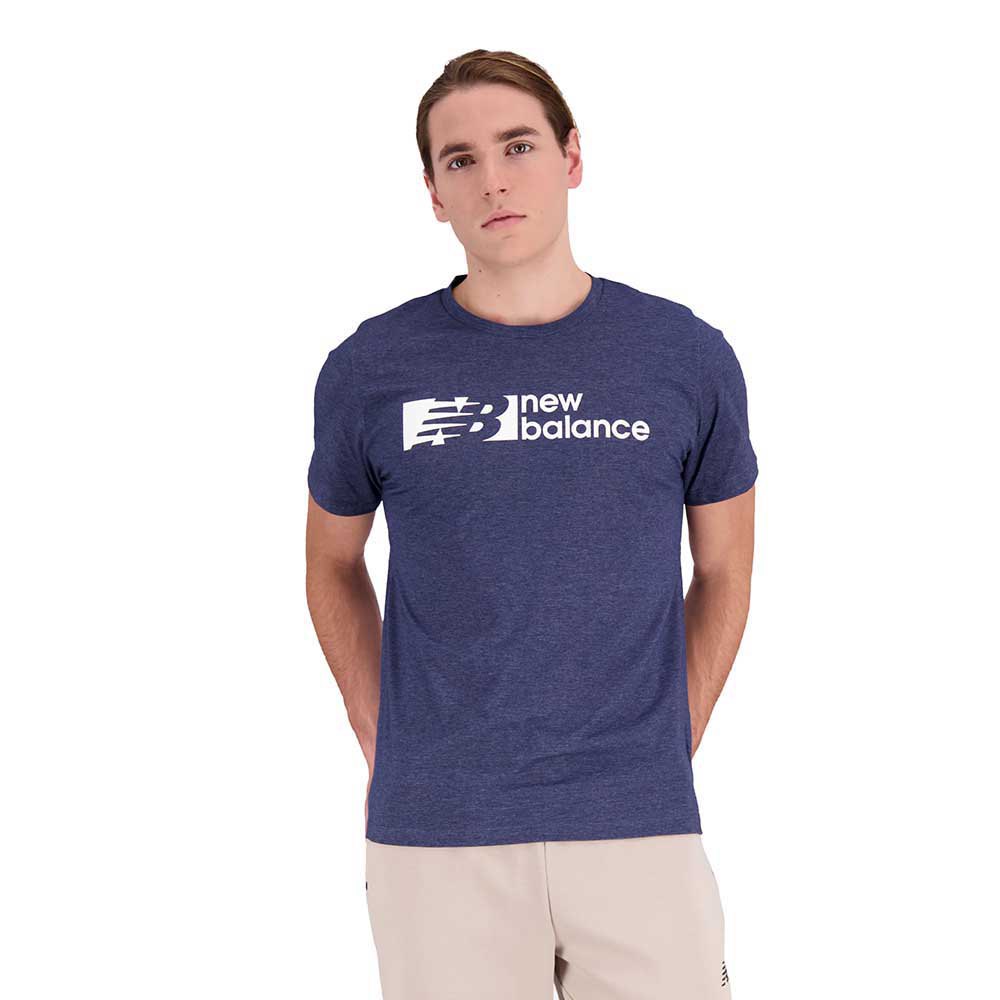 New Balance Graphic Heathertech Short Sleeve T-shirt Blau L Mann von New Balance