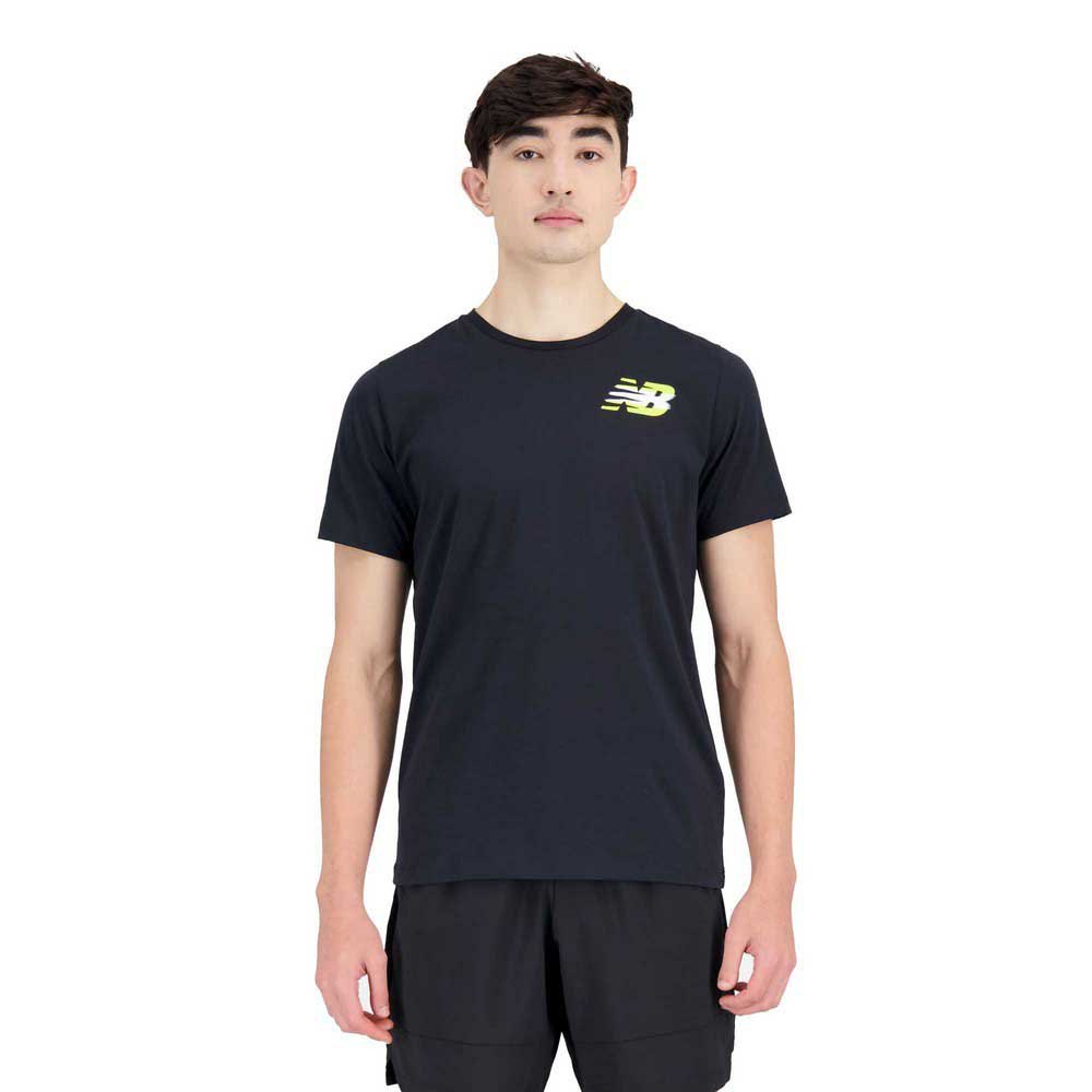 New Balance Graphic Heathertech Short Sleeve T-shirt Schwarz XL Mann von New Balance