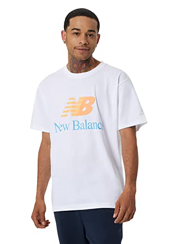 New Balance Herren T-Shirt ESS CELB SPL MT21529 WT Weiß, Größe:S von New Balance