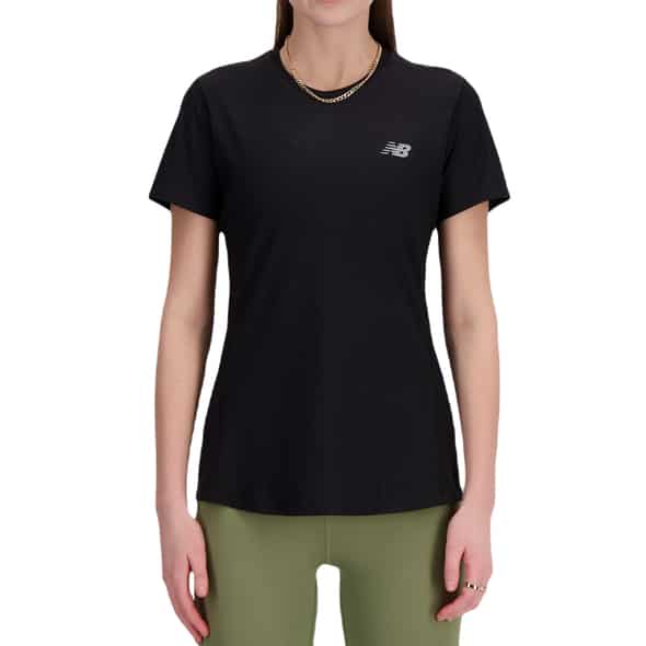 New Balance Jacquard Short Sleeve Damen (Schwarz M ) Laufbekleidung von New Balance