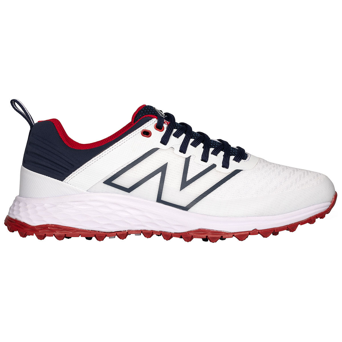 New Balance Men's Fresh Foam Contend V2 Waterproof Spikeless Golf Shoes, Mens, White/navy, 10 | American Golf von New Balance