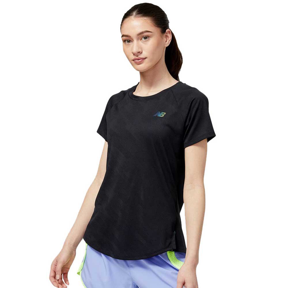New Balance Q Speed Jacquard Short Sleeve T-shirt Schwarz XS Frau von New Balance