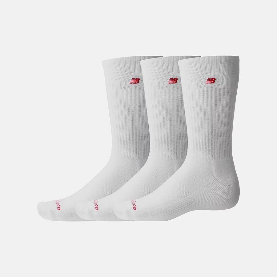 New Balance Socken Patch Logo Crew 3er-Pack - Weiß von New Balance