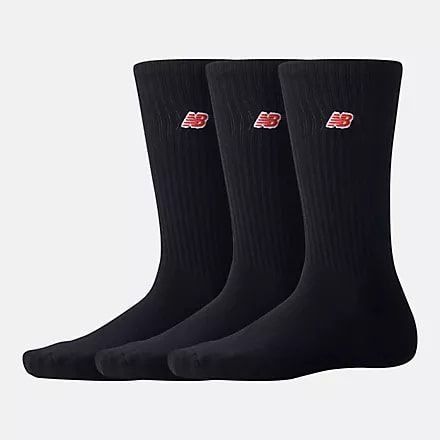 New Balance Socken Patch Logo Crew 3er-Pack - Schwarz von New Balance