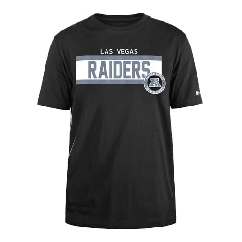 LAS VEGAS RAIDERS New Era Unisex NFL Regular High Density Ink Screenprint Front Graphic Original Team Color T-Shirt, Schwarz, S EU von New Era
