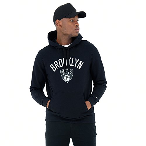 New Era - NBA Brooklyn Nets Team Logo Hoodie - Schwarz Größe XXL, Farbe Schwarz von New Era
