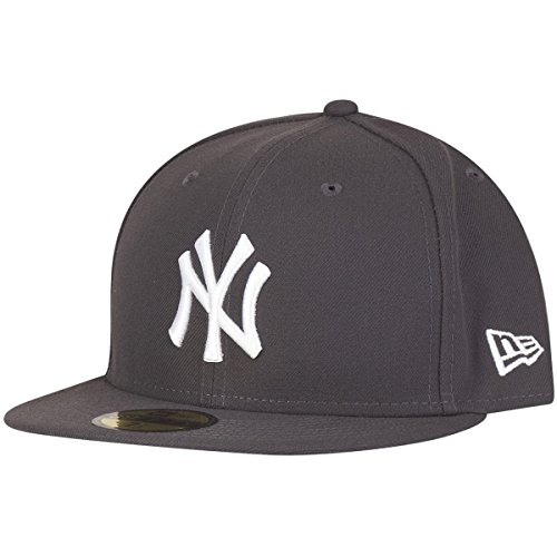 New Era Erwachsene Baseball Cap MŸtze Mlb Basic New York Yankees 59Fifty Fitted,10010761,Grau, 7 5/8 von New Era