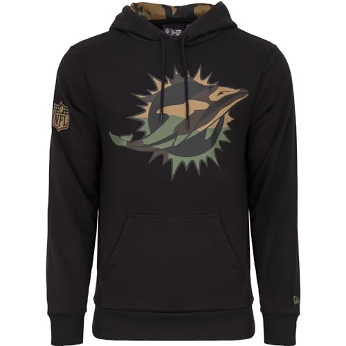 New Era Fleece Hoody - NFL Miami Dolphins schwarz camo - XS von New Era