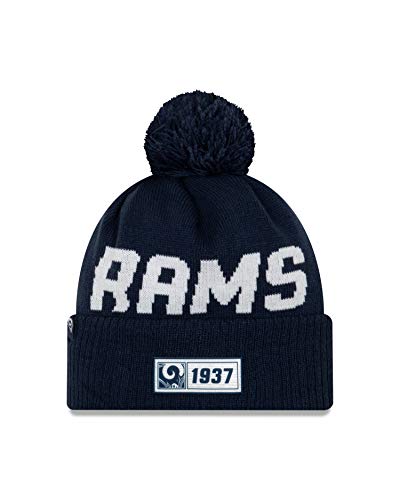 New Era Los Angeles Rams Beanie Knit - NFL 2019 On Field Road 1937 - Blue - One-Size von New Era