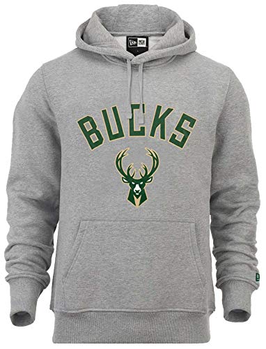 New Era - NBA Milwaukee Bucks Team Logo Hoodie - Grau Größe L von New Era