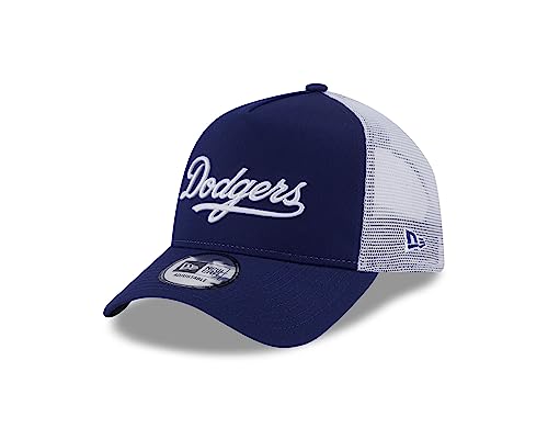 New Era Los Angeles Dodgers MLB Team Script Darkroyal White A-Frame Adjustable Trucker Cap - One-Size von New Era