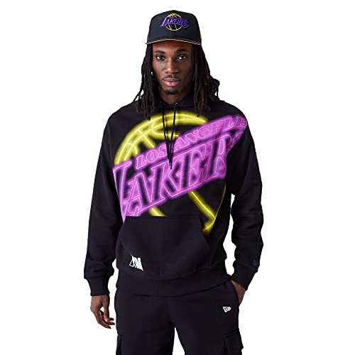 New Era Los Angeles Lakers NBA Black White Enlarged Neon Hoody - L von New Era