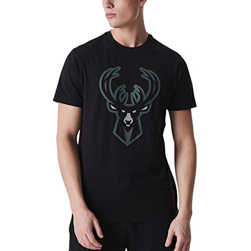 New Era Milwaukee Bucks Black NBA Outline Logo T- Shirt - M von New Era