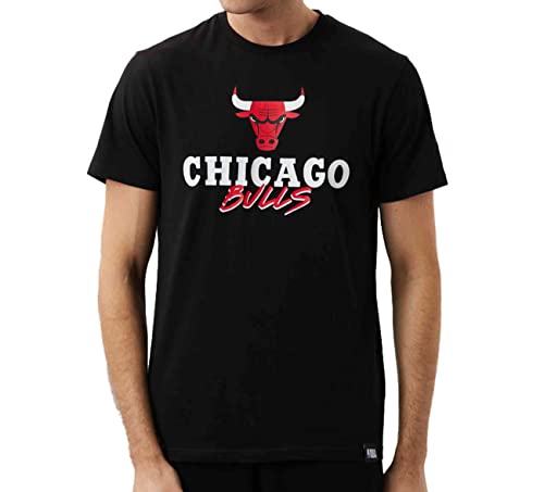 New Era - NBA Chicago Bulls Script T-Shirt Farbe Schwarz, Größe M von New Era