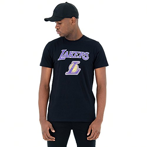 New Era - NBA Los Angeles Lakers Team Logo T-Shirt - Schwarz Farbe Schwarz, Größe S von New Era