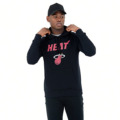 New Era - NBA Miami Heat Team Logo Hoodie - Schwarz Größe L, Farbe Schwarz von New Era