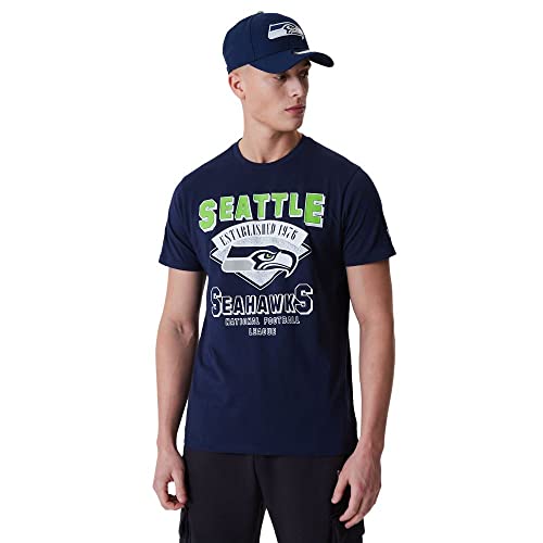 New Era Seattle Seahawks NFL Team Wordmark Navy T-Shirt - L von New Era