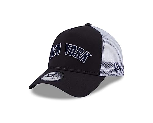New Era New York Yankees MLB Team Script Navy White A-Frame Adjustable Trucker Cap - One-Size von New Era